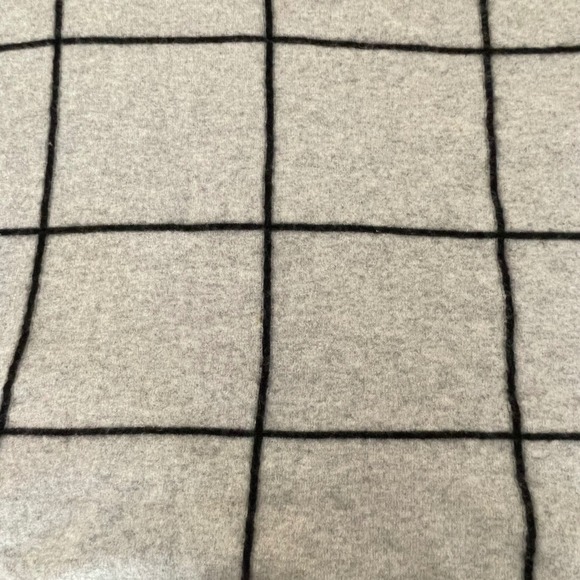 Charter Club Cashmere Cowl Neck Poncho Sweater Grey Windowpane Size 2X/3X FA19 - Picture 6 of 13